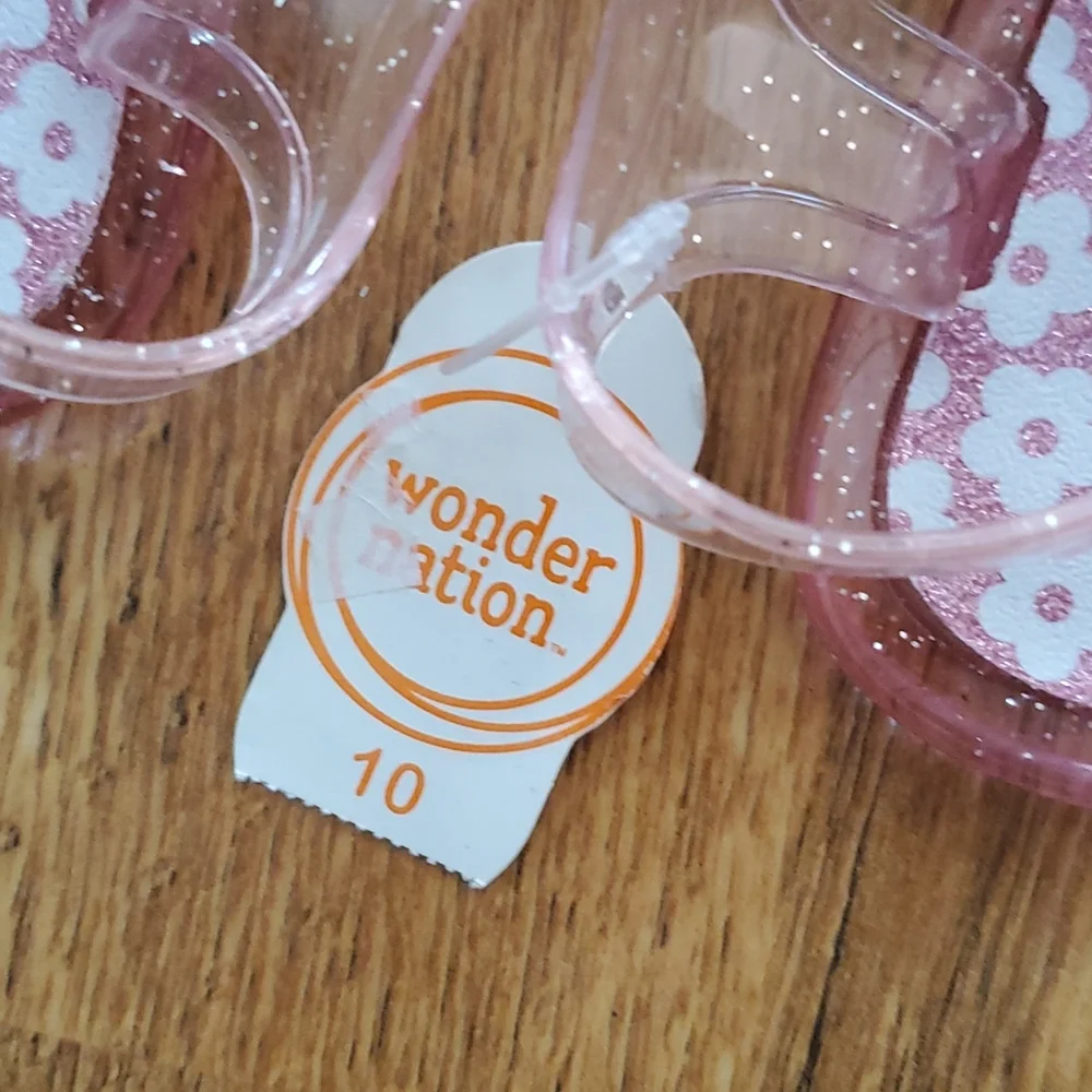 Wonder Nation pink sparkle jelly shoes‎